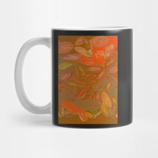 Autumn Watercolor Leafishness, brown orange fall leaves Mug